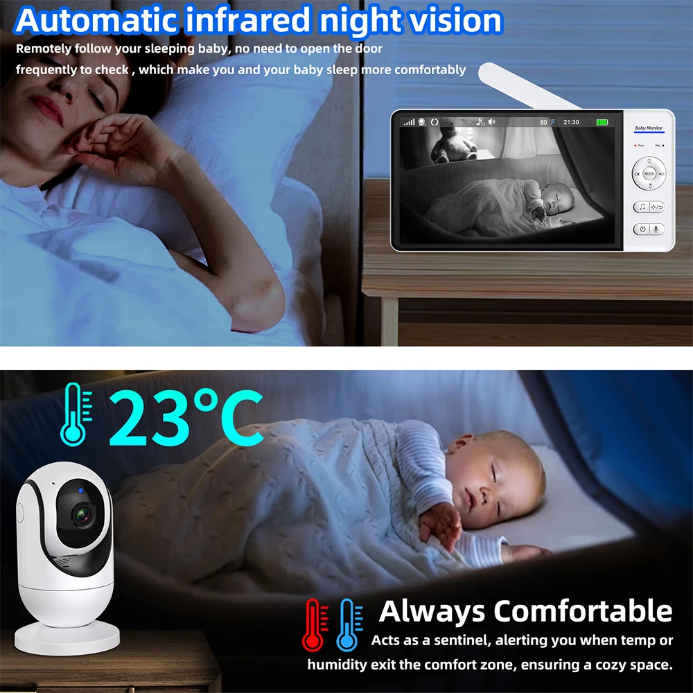 7 Inch Video Baby Monitor Nigh - огляд і ціна Home Cinema Wireless